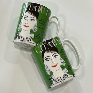 Kate Spade ♠️ “Make Headlines” Be Jeweled Mug Set of 2 NWT